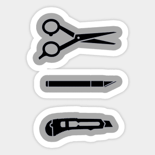 Scissors, Razor Pens, or a Box Cutter Sticker